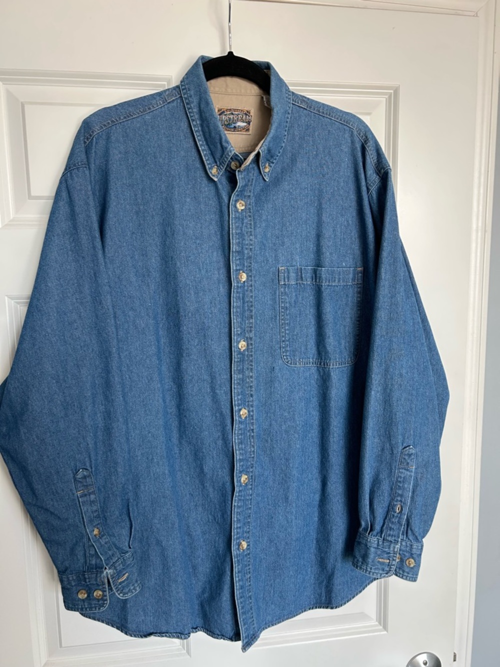 Vintage Upstream Blue Denim Button-Up Shirt